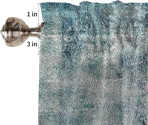 Miniatura 5 de Cenefas de cocina turquesa con arte abstracto para ventanas, tratamiento de ventana de granja, cenefas con bolsillo para barra, cenefa de cortina