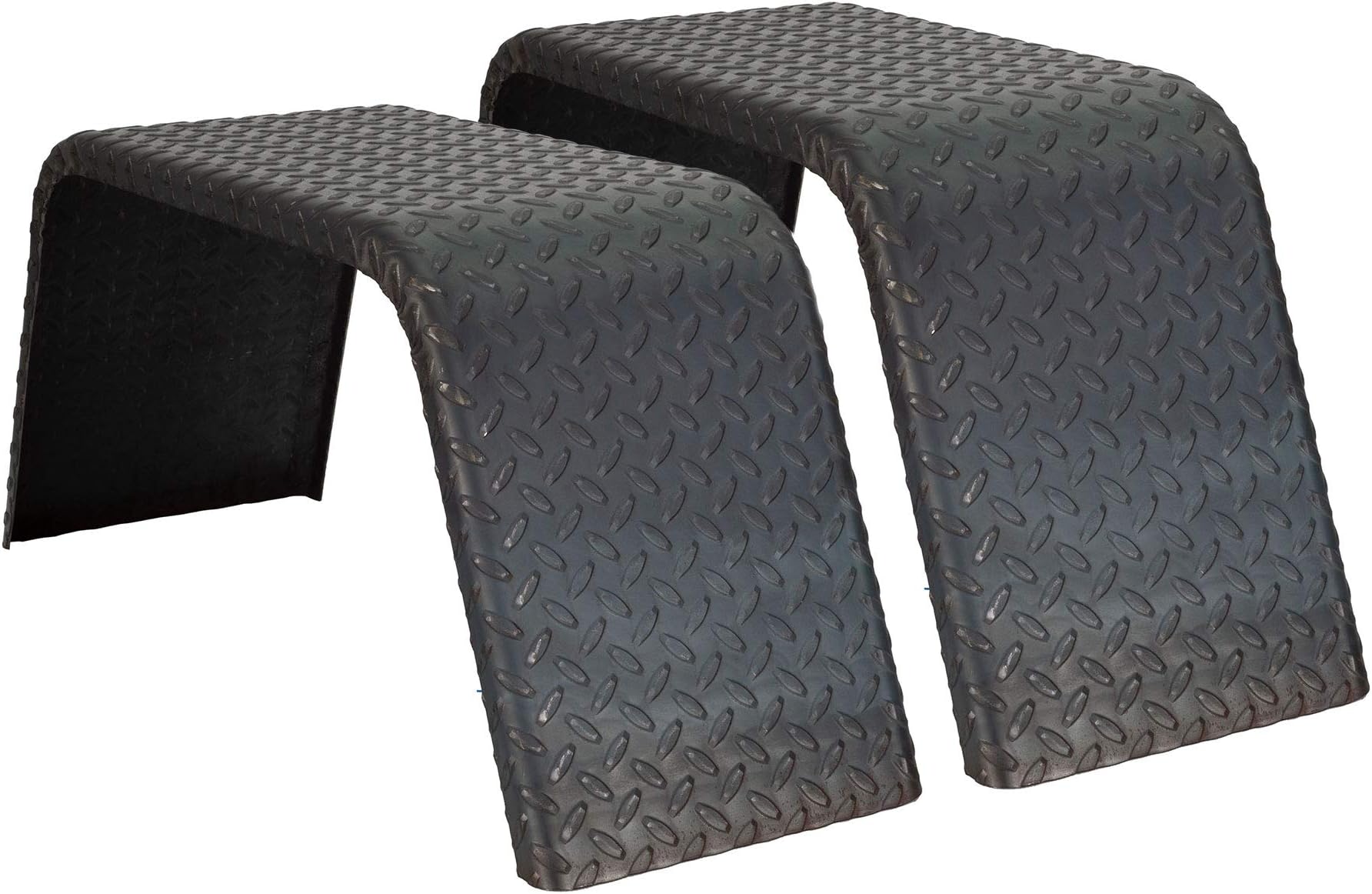RecPro,14 Gauge Steel Diamond Plate | 32" x 10" x 13" | Axle | trailer fenders (2 Fenders) | Made in USA