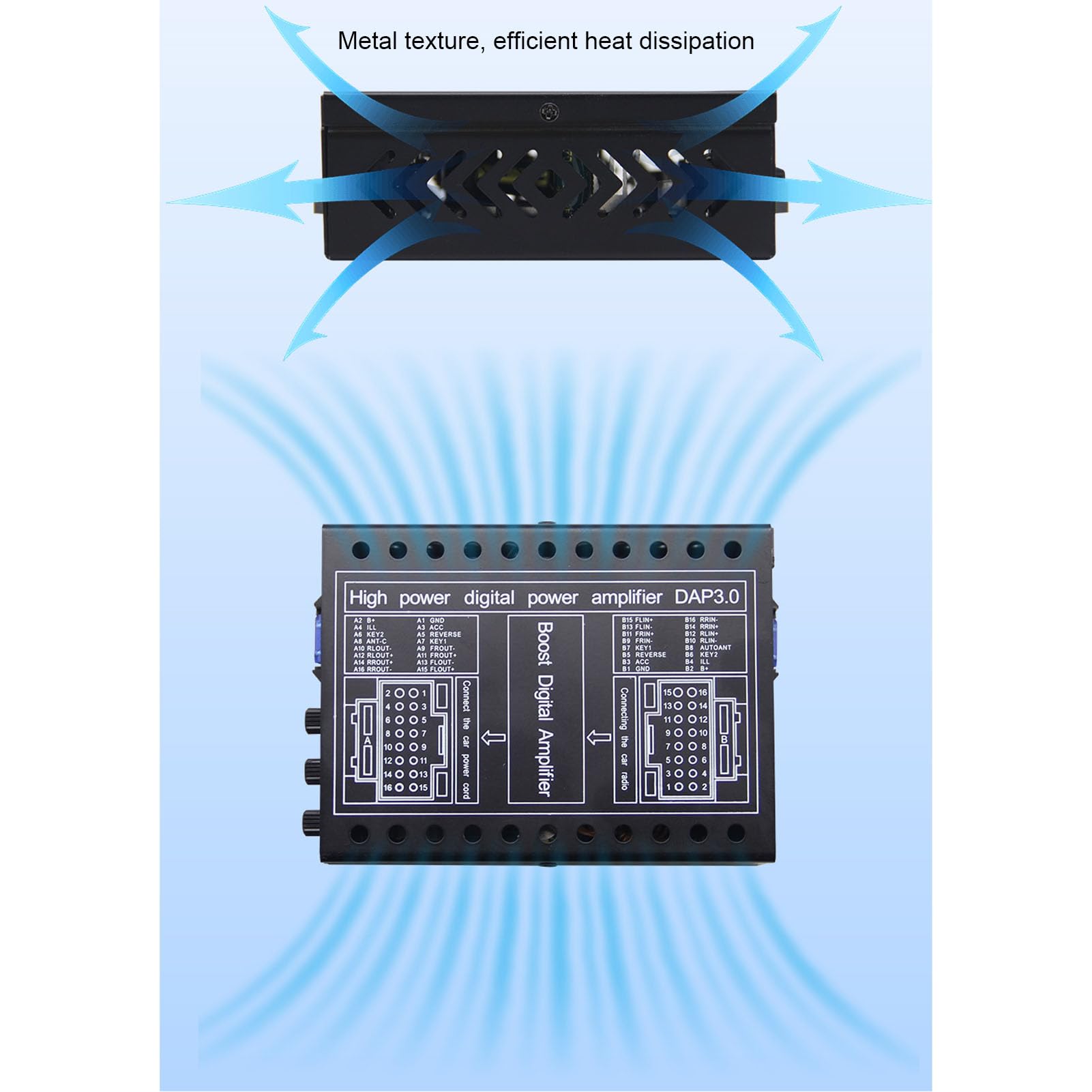 Amplificatore per Auto, Scatola Amplificatore DSP per Auto DC12V a 4 Canali Classe A/B per Stereo per Auto