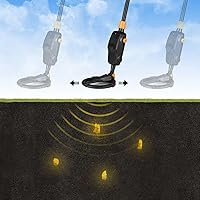 Vista 9 de Detector de metales, con pantalla LCD, detector de oro para niños, detector de alta precisión impermeable, volumen de sensibilidad ajustable, moneda