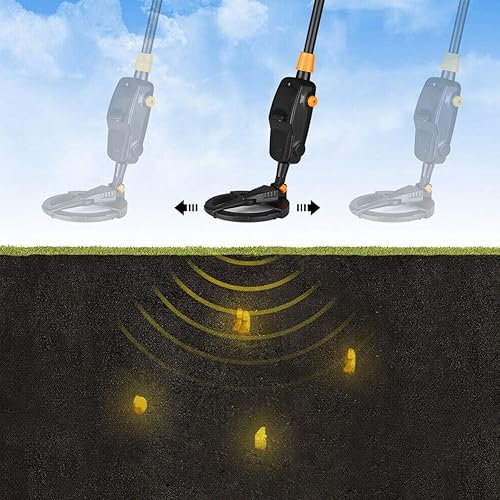 Miniatura 9 de Detector de metales, con pantalla LCD, detector de oro para niños, detector de alta precisión impermeable, volumen de sensibilidad ajustable, moneda