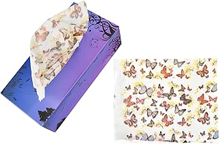 HOME-X Box of Novelty Tissues, Colorful Facial Tissue Box, 100-Count 3-Ply Tissues, Butterflies, 8 ½ 