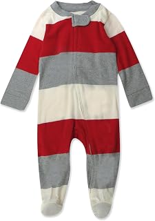 HonestBaby Baby Holiday Sleep & Play Footed One-Piece Pajama Sleeper 100% Organic Cotton