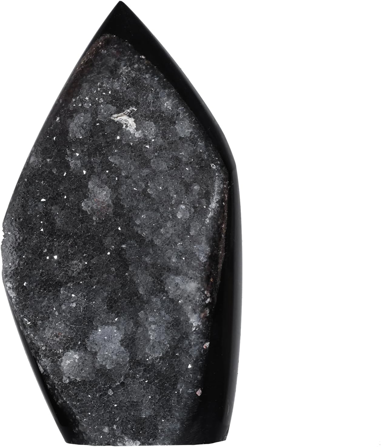 TUMBEELLUWA Sphalerite Geode Cluster Crystal Obelisk Tower for Shelf Desk Decor, Flame Shaped Crystals and Healing Stones Diffusers for Essential Oils, 0.22-0.44 LBS