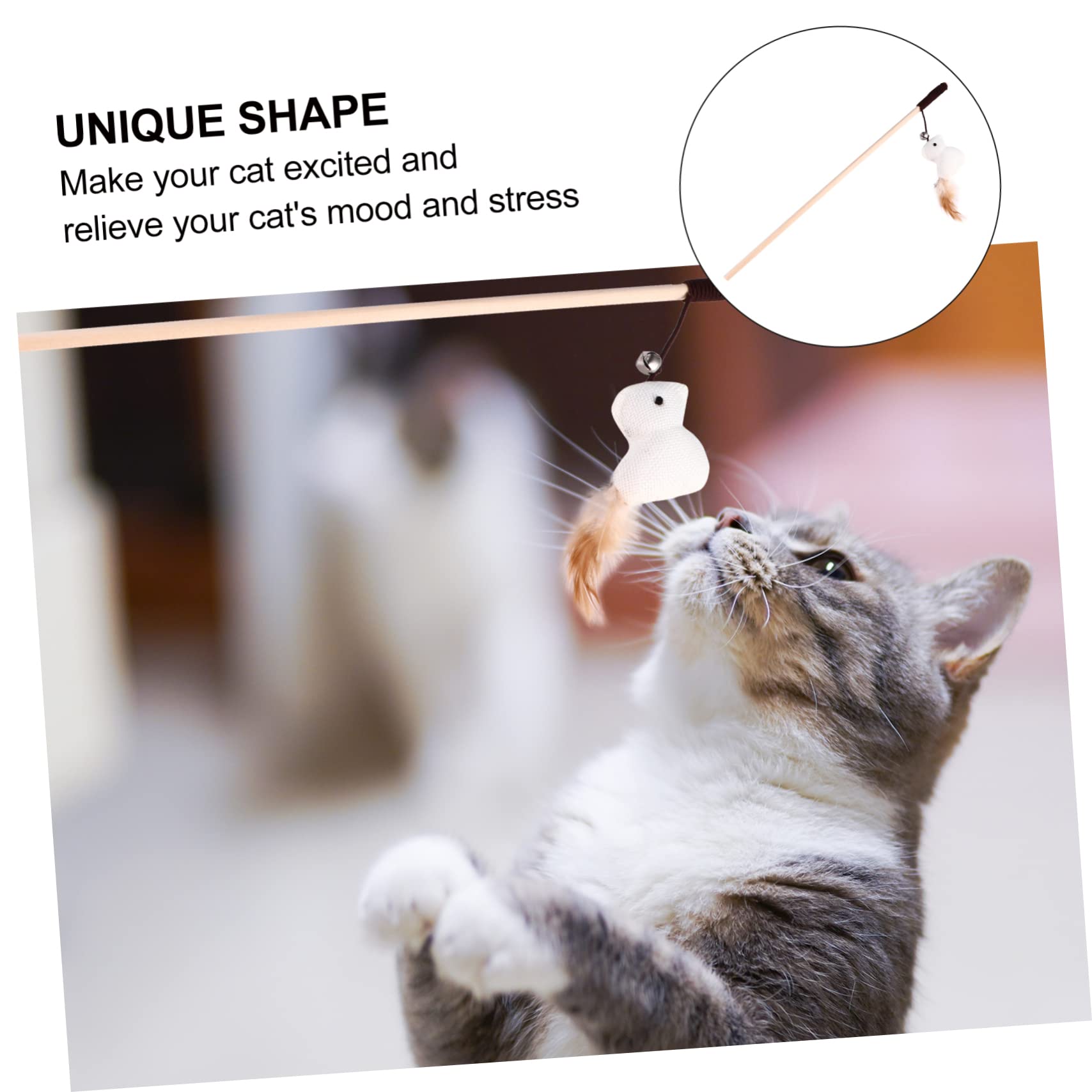 PRETYZOOM 15stücke Teiliges Katzen-spielzeugset Mit Glocke Interaktiver Katzenangel-Stick Federn Und Schnur Für Aktive Spielstunden Für Katzenliebhaber Stressbewältigung