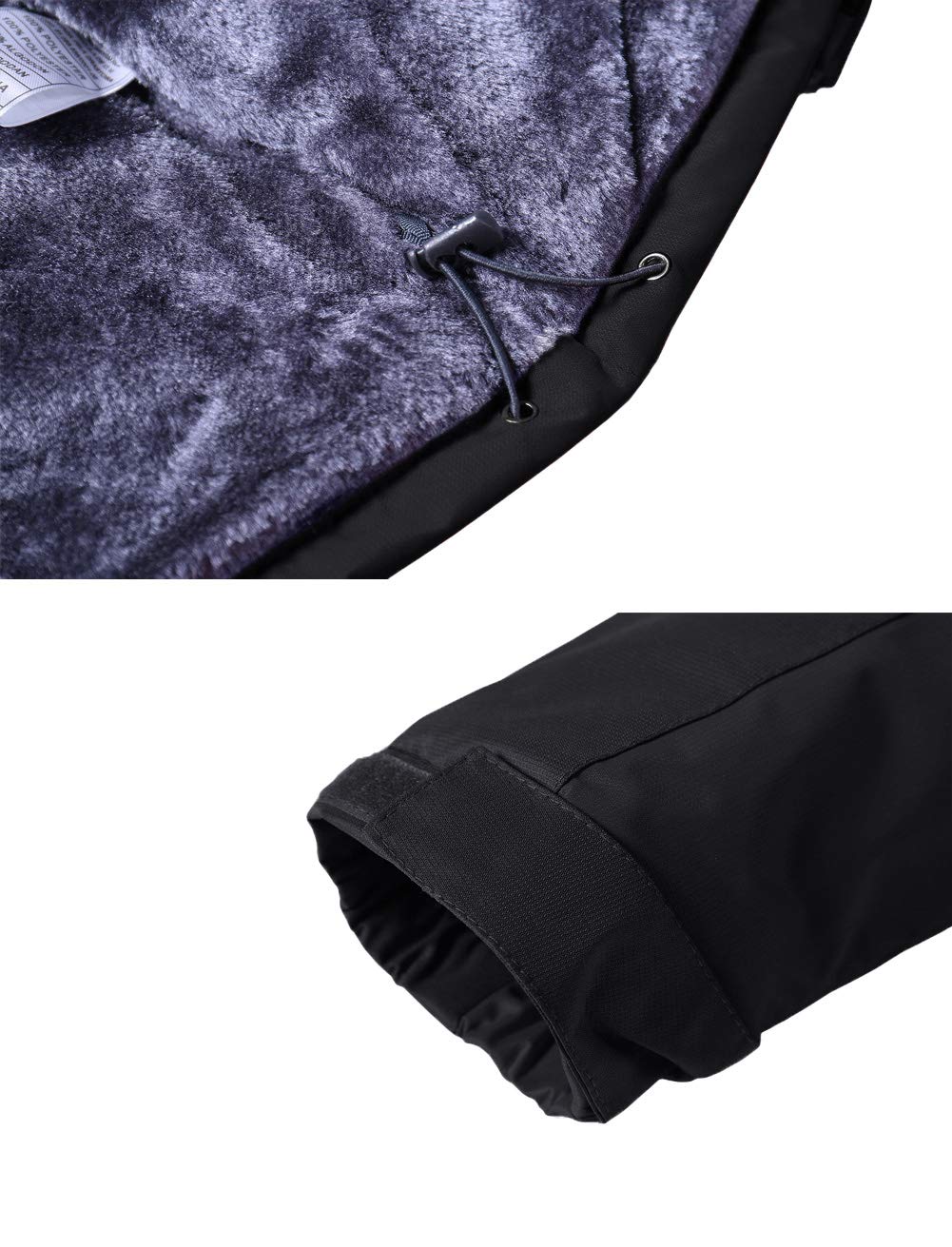 KEFITEVD Giacca da sci invernale da uomo, impermeabile, softshell, in pile, per snowboard, pesca, escursionismo, con cappuccio rimovibile