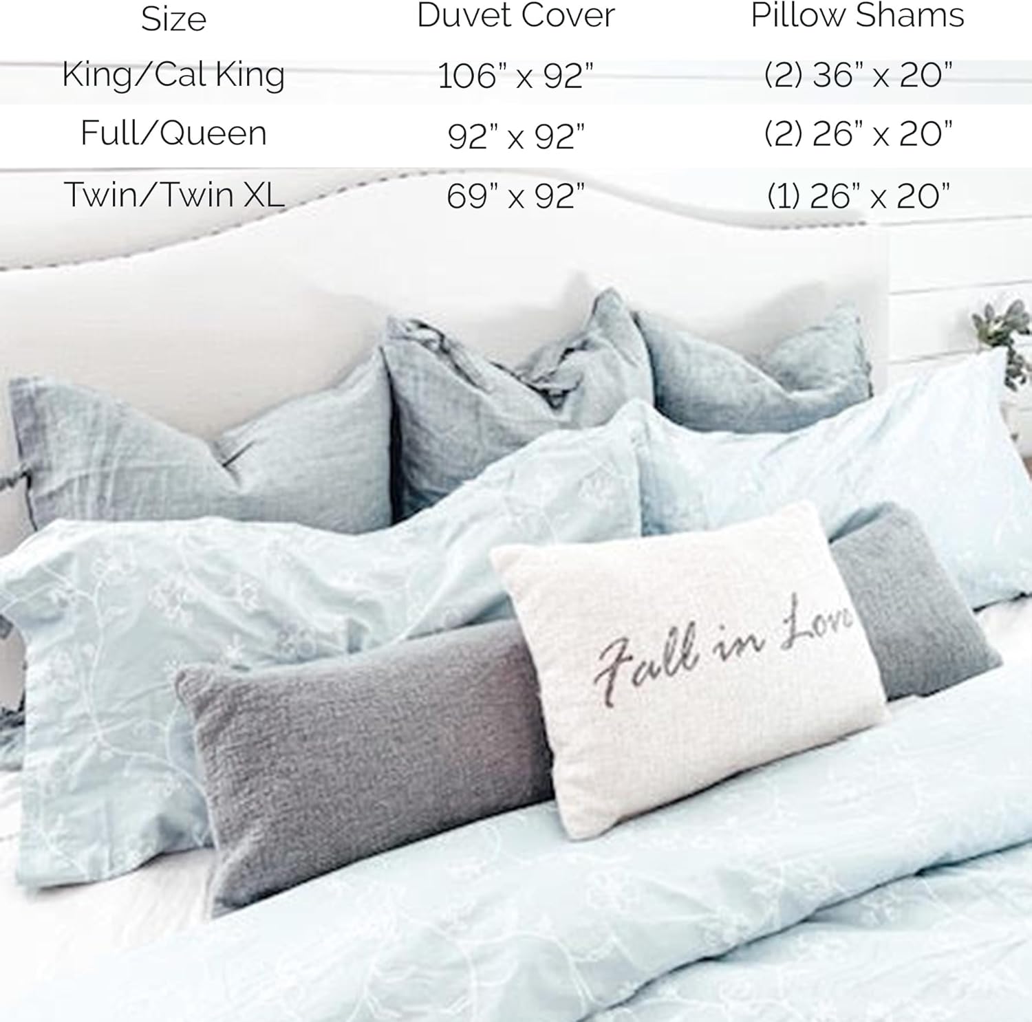 SouthShore FINE LIVING Sweetbrier Collection, 300 Thread-Count, Premium Quality Single-Ply, Long Staple Cotton Sateen Duvet Cover Set, King / California King, Blue