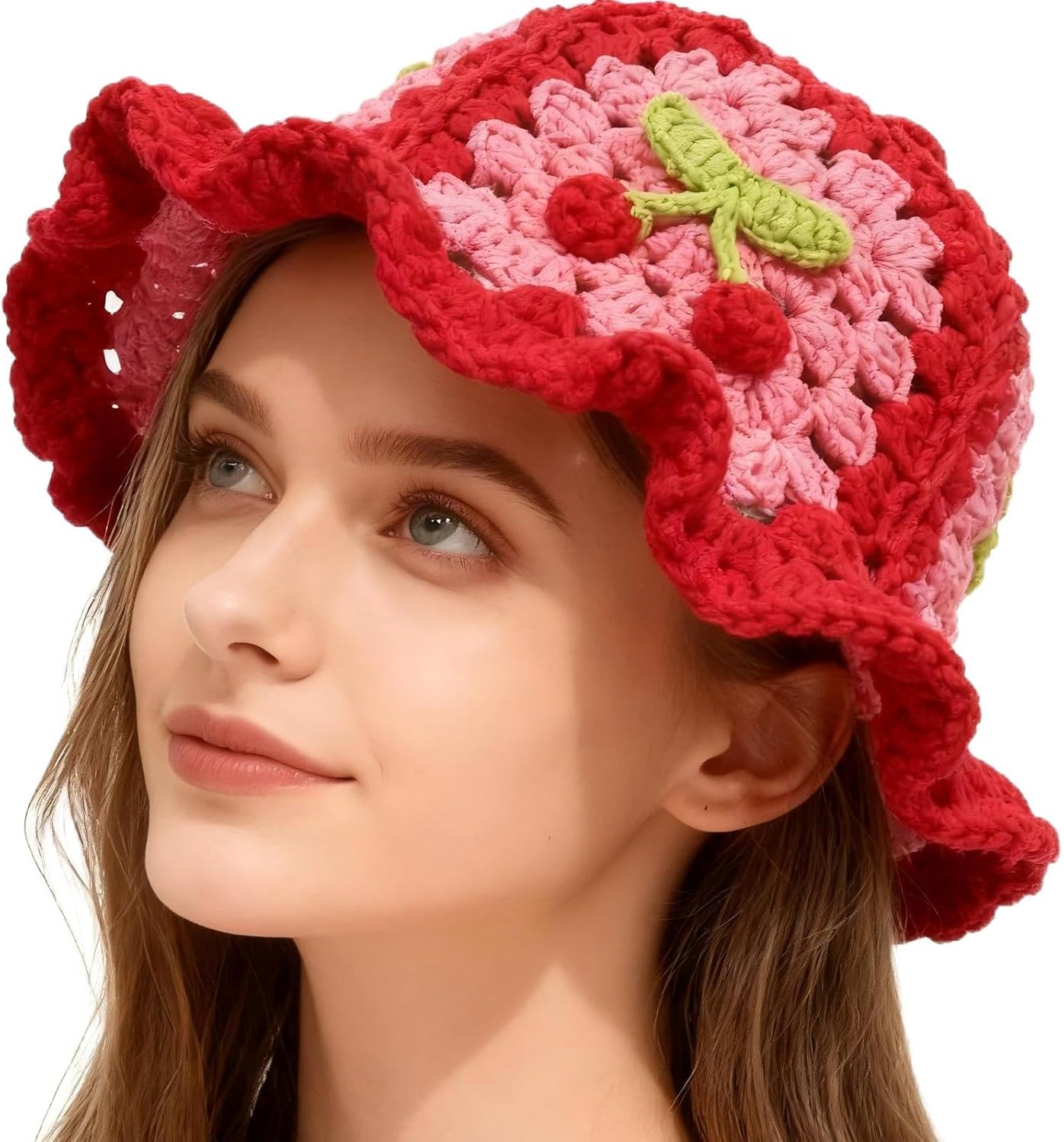 Crochet Bucket Hats for Women Handmade Hat Cute Foldable Knitted Hats for Women