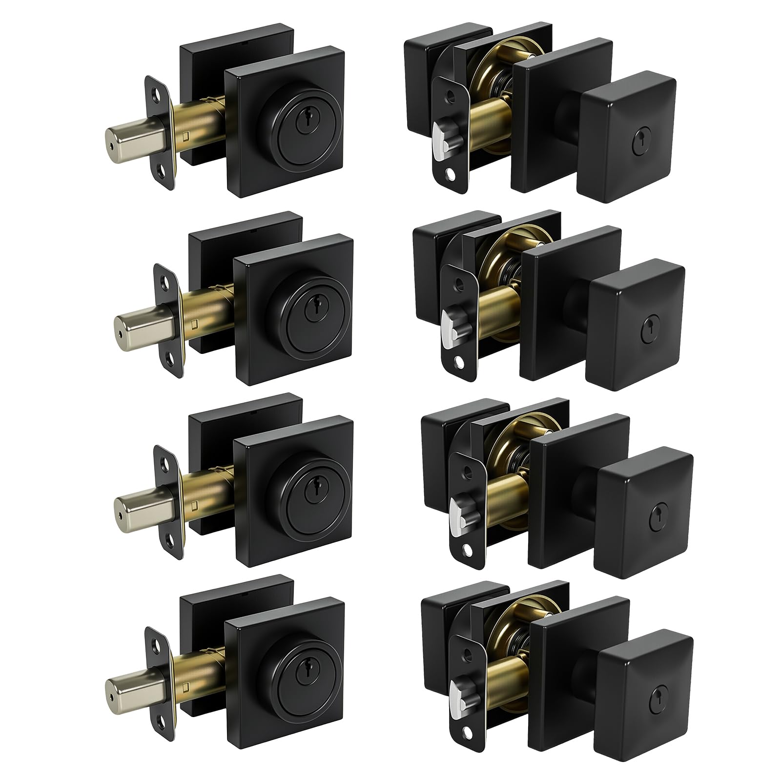 Matte Black Door Knob with Deadbolt Set - Secure Your Entry -11