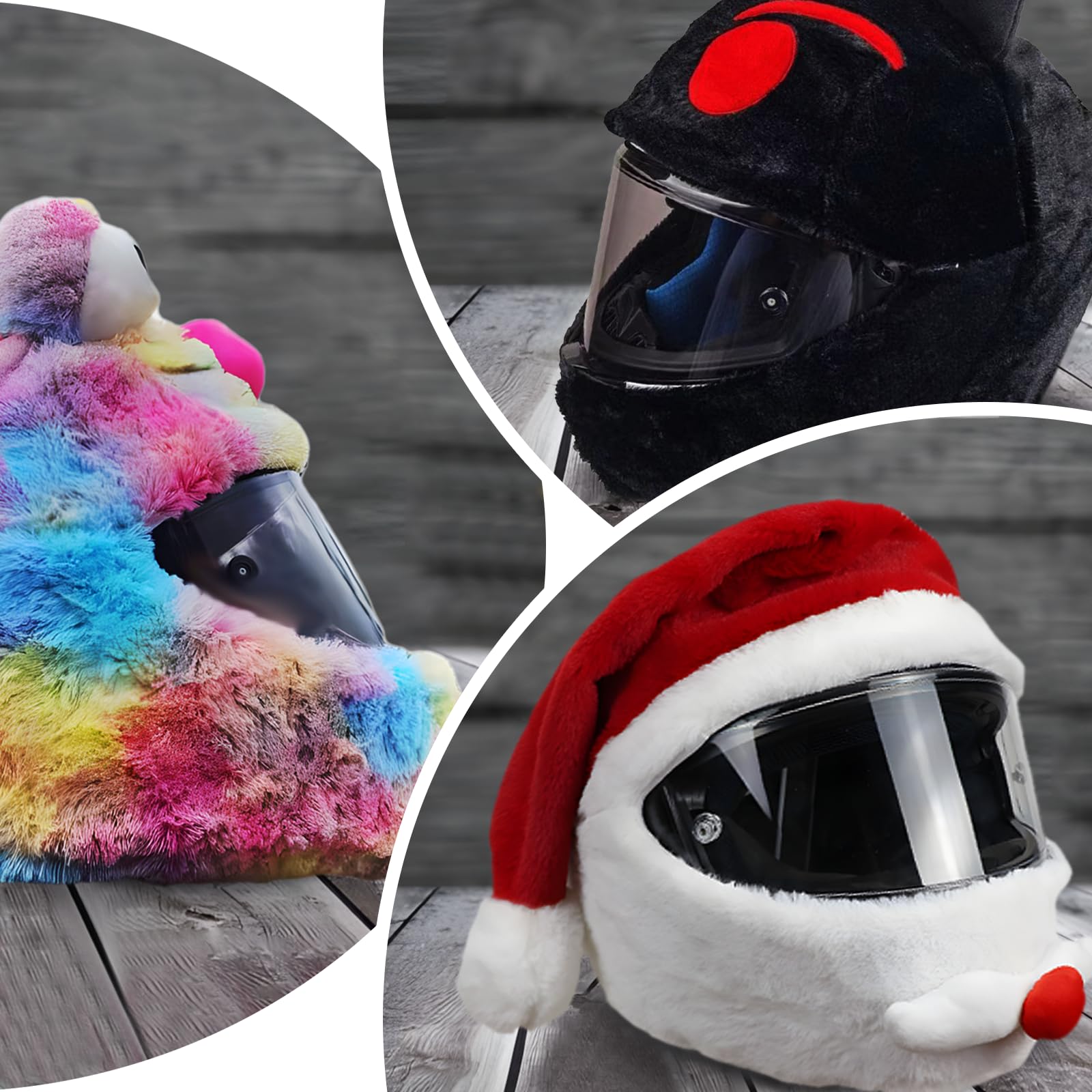 Copricasco Moto Peluche, Accessori per Caschi,Protegge da Polvere, Ammaccature e Graffi (Casco Non Incluso)