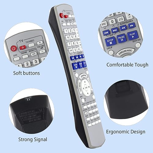 Miniatura 2 de EUR7662Y30 Control remoto compatible con sistema estéreo de cine en casa Panasonic DVD SA-HT740 SA-HT743 SA-HT744 SA-HT940 SA-HT740P SC-HT740