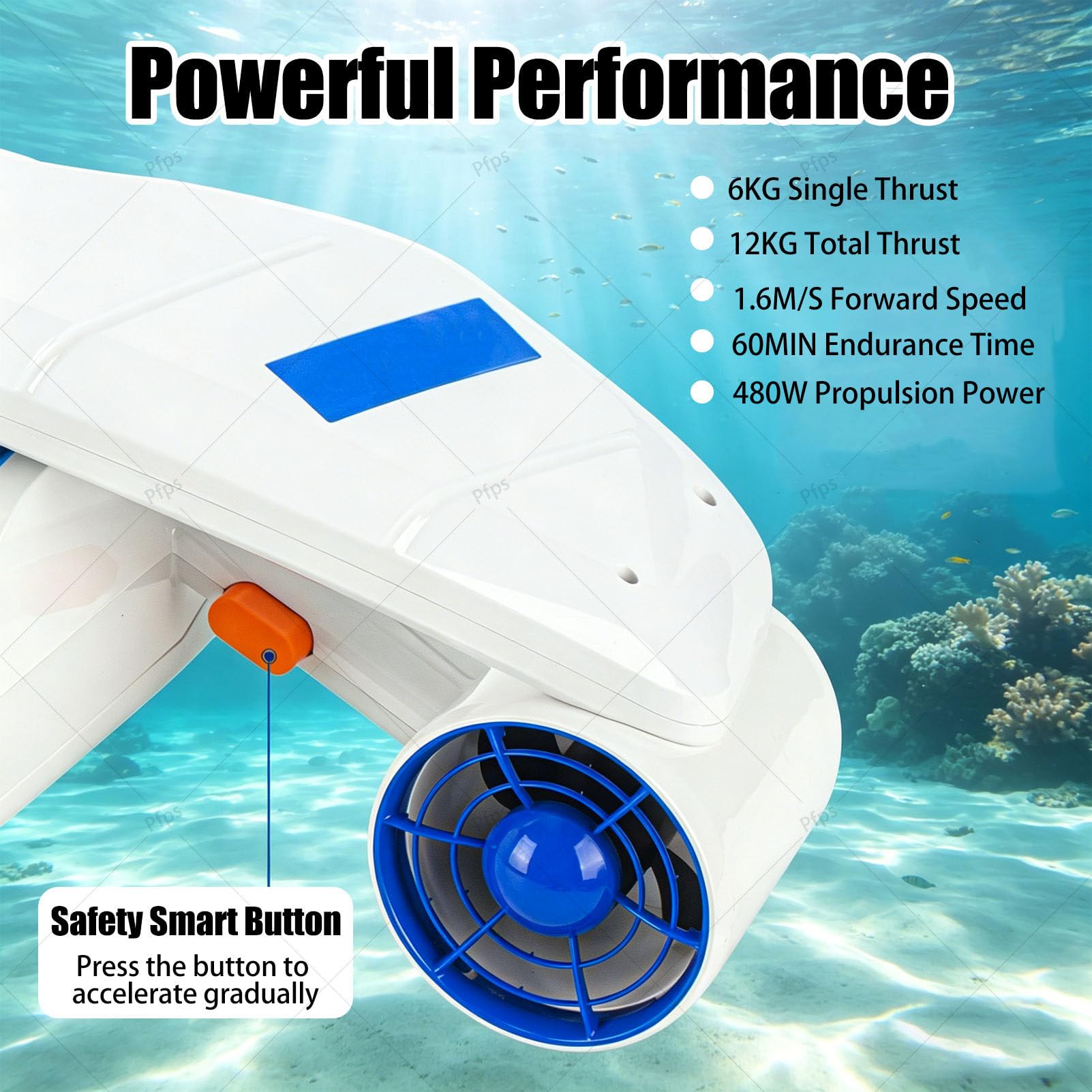 Scooter Submarino, con Pantalla De 2,8 Pulgadas, Soporte para Cámara De Acción, Resistente Al Agua hasta 20M, Autonomía De 60 Minutos para Aventuras De Buceo con Esnórquel