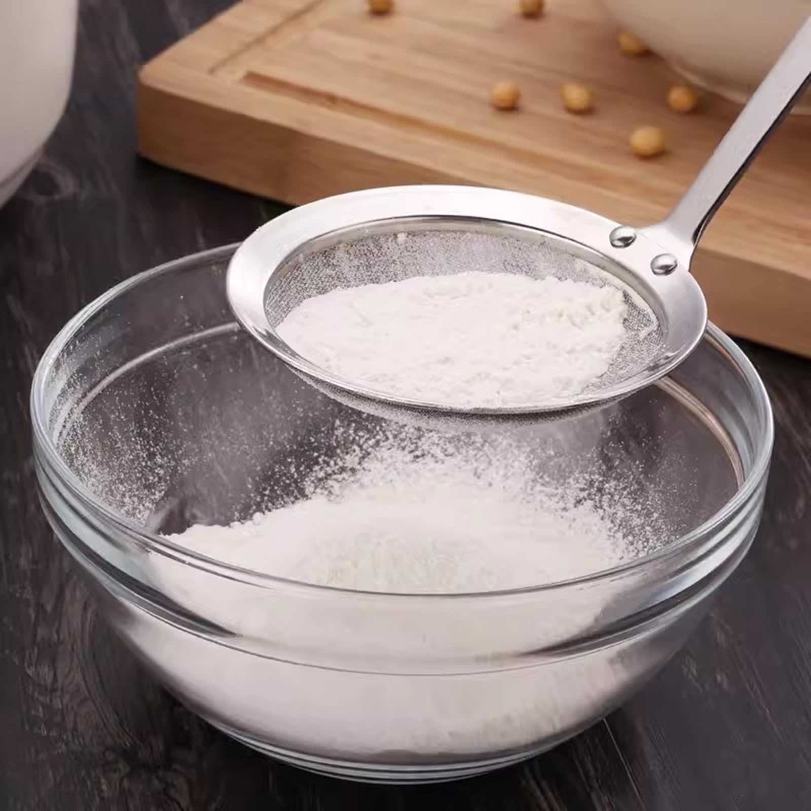 Juego de 4 tamices y coladores, colador de malla fina, colador doméstico, juego de tamiz fino, colador de cocina y hogar hecho de acero inoxidable para cocinar, quinua