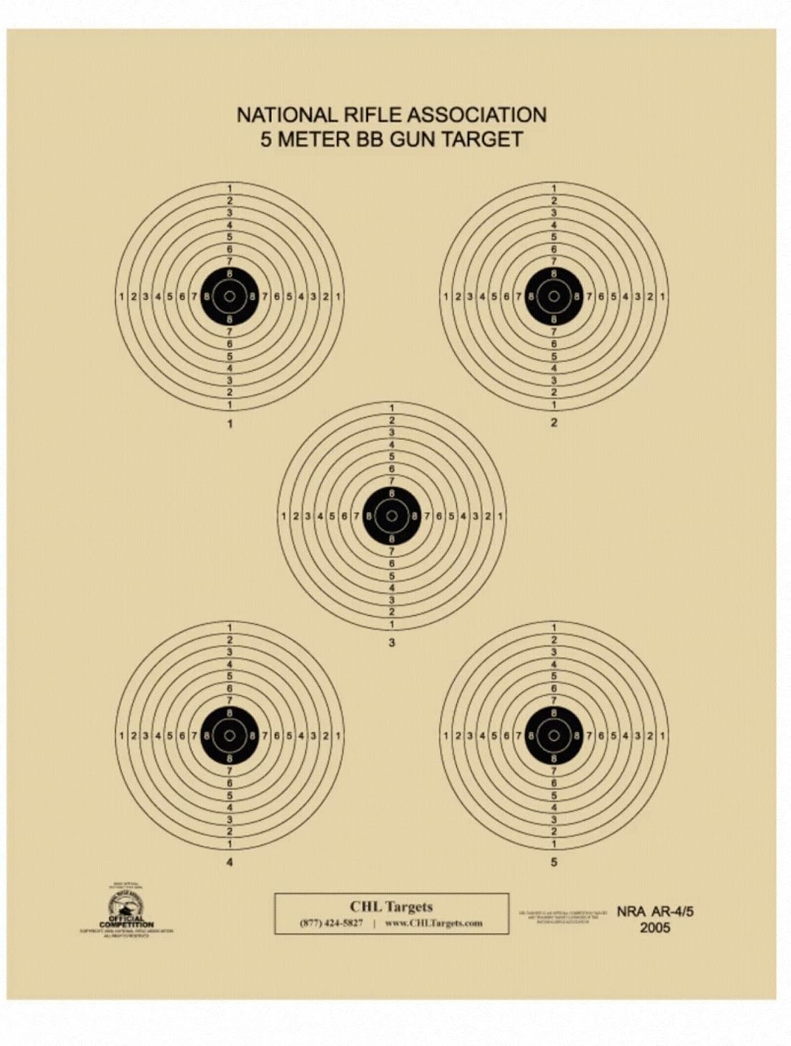 Amazon.com : Official NRA Shooting Targets, AR- 4/5, 5 Meter, BB Gun Target, 100 Pack : Sports ...