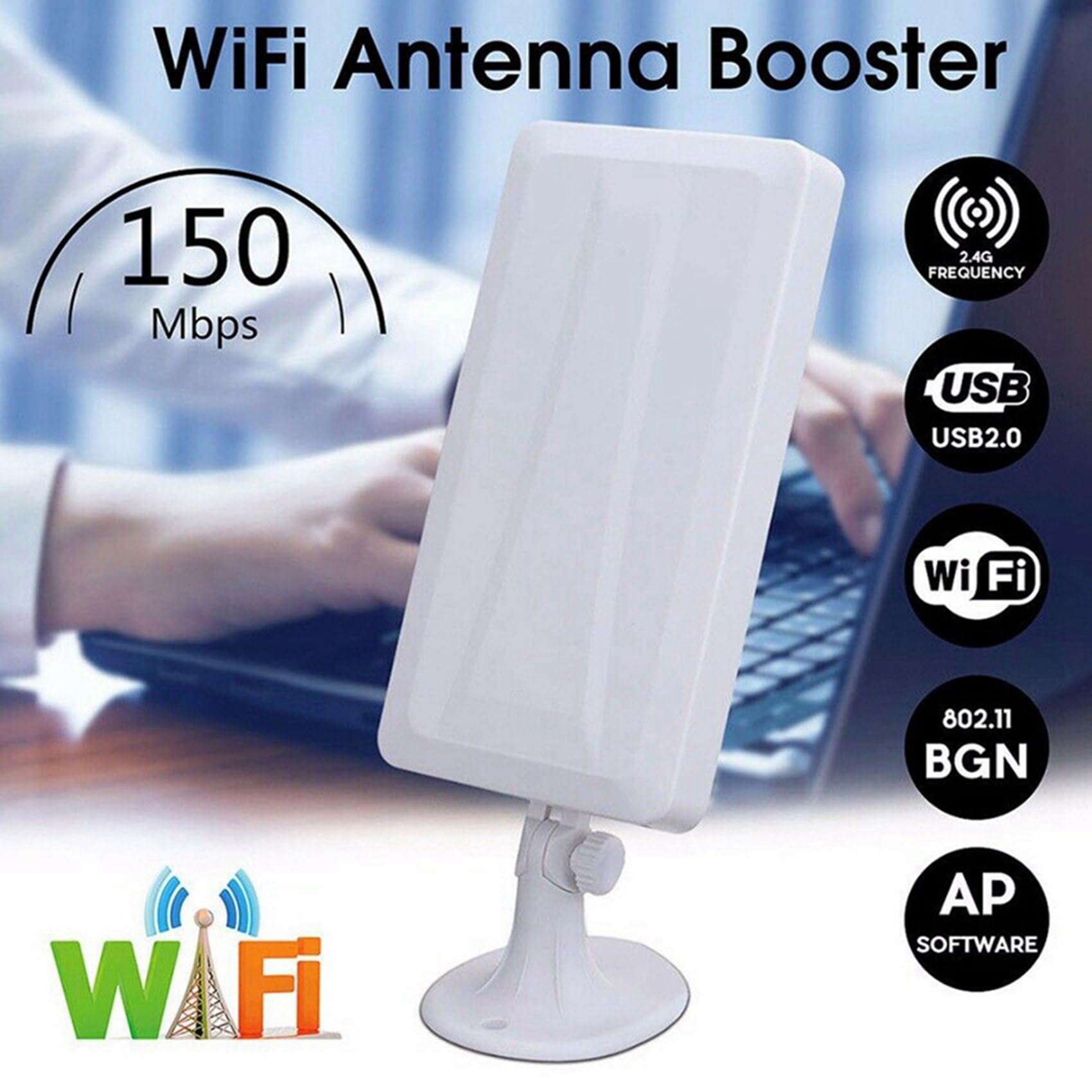 2X Przed?u?acz WiFi Dalekiego Zasi? 150 Mb/S Bezprzewodowy Router Zewn?trzny Repeater Antena WLAN dla Wzmacniacza 5M