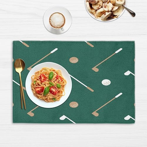Miniatura 6 de The Golf Sport Style - Juego de 4 manteles individuales lavables e impermeables para fiestas, hogar, comedor, decoración de mesa de comedor, 18 x 12