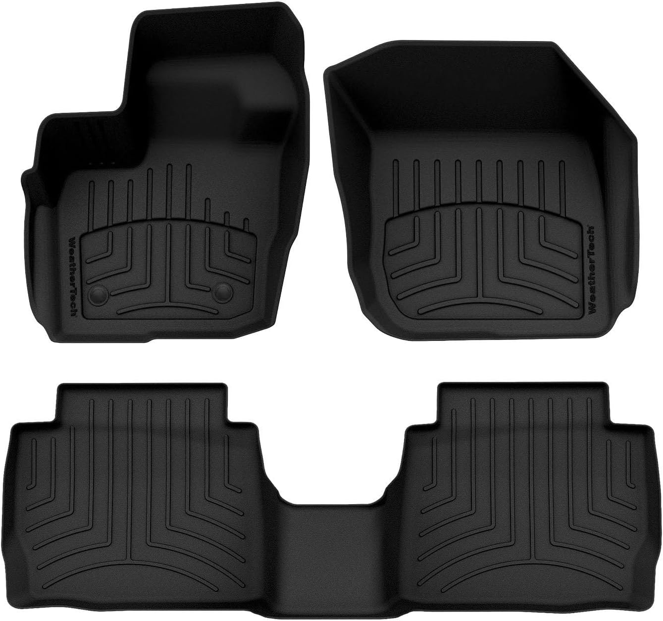 WeatherTech FloorLiner HP Custom Fit Floor Mats for Ford Fusion, MKZ 1st & 2nd Row (449611IM-444832IM), Black