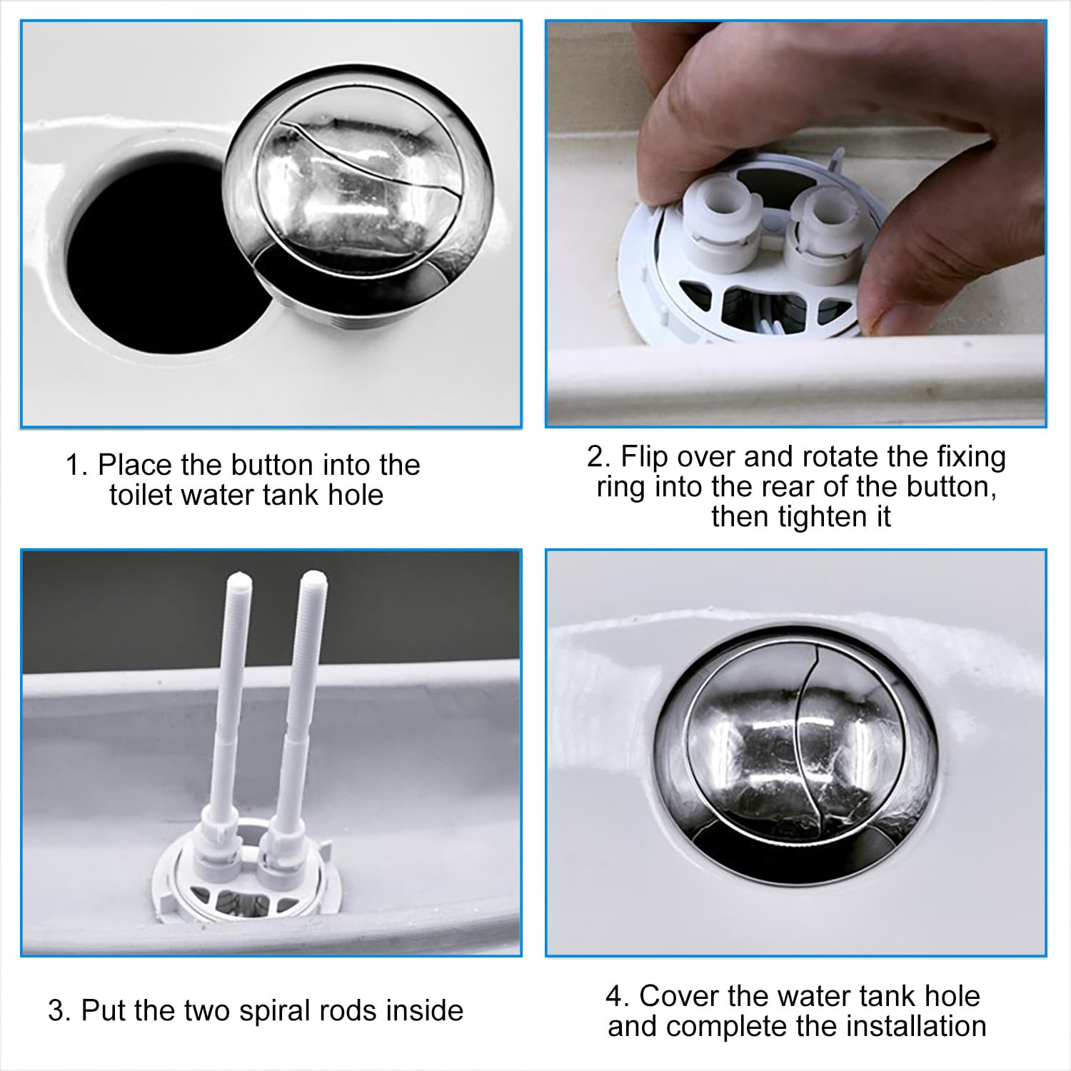 SHUBEIEUMI 2 PCS 38mm Dual Push Button Toilet Flush Button, Dual Flush Toilet Push Button - Image 4