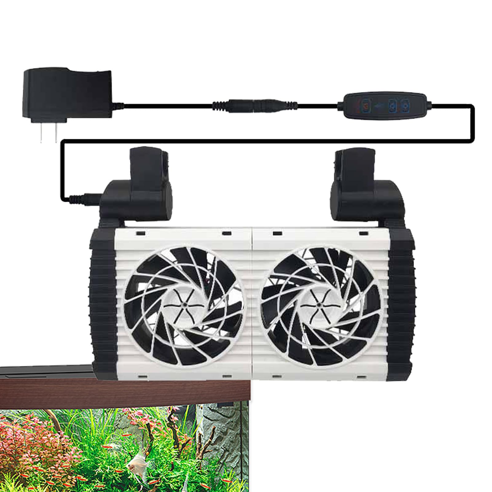 Teksome Enfriador de Acuario, Ventilador de Acuario,Ventilador Enfriador de Agua para Acuario | silencioso de Ventilador de enfriamiento de pecera, Enfriador de Acuario para Acuario de peceras
