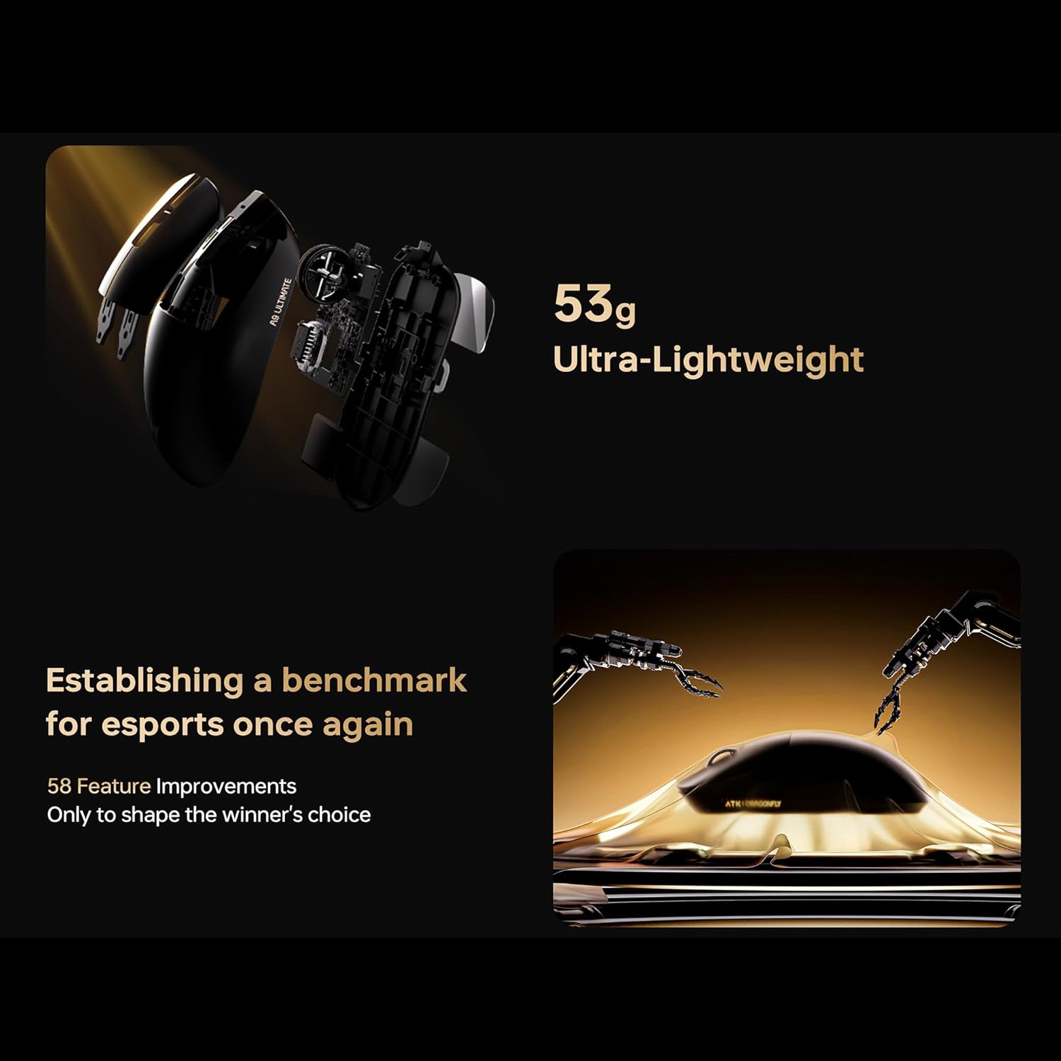 ATK Dragonfly A9 Ultra Max Mouse showing button layout