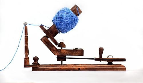 Miniatura 3 de Bobinadora de bolas de hilo de madera operada a mano, tamaño grande, ideal para accesorios resistentes, ganchillo y tejidos.