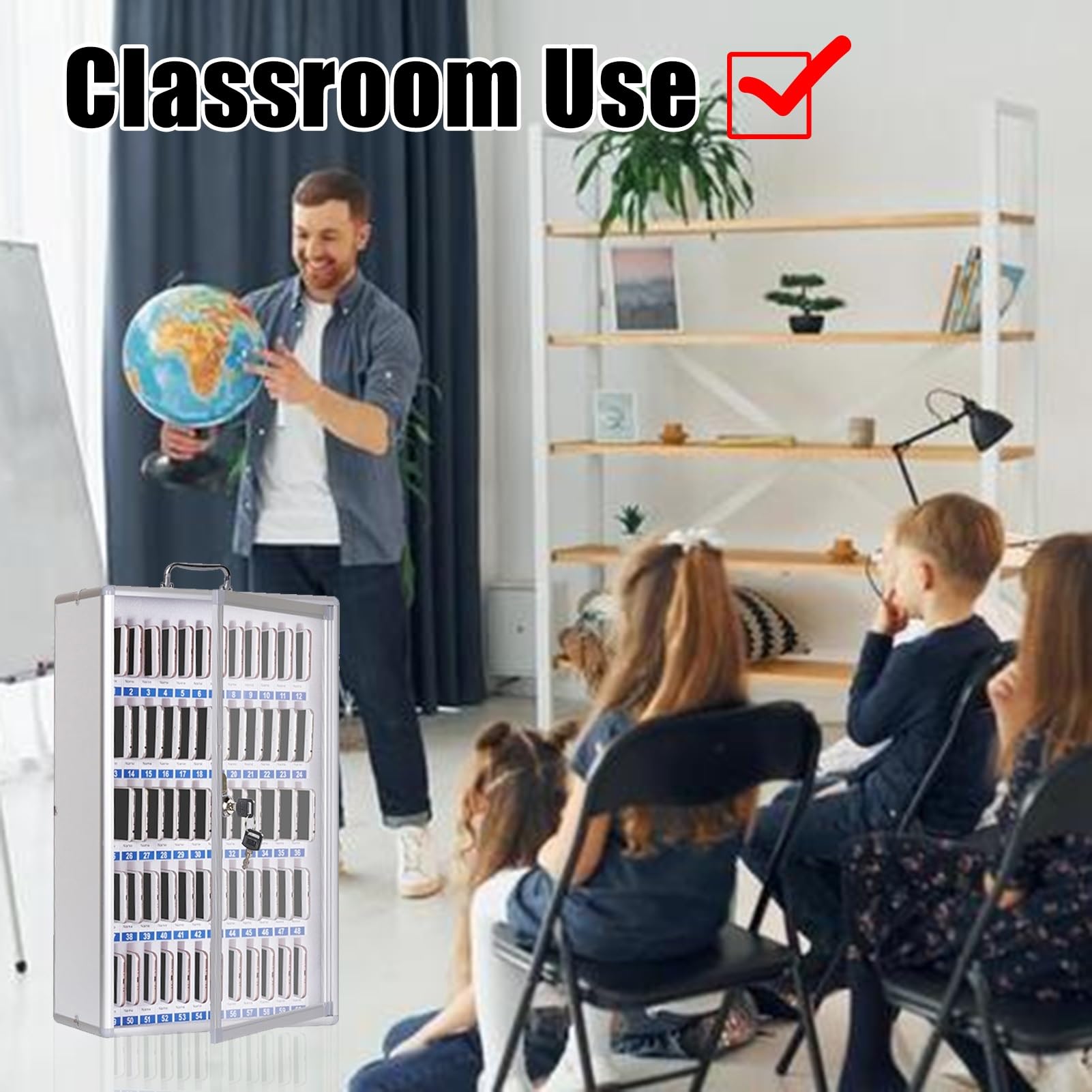 Armadietto Di Sicurezza A Parete Per Cellulari Con 12-60 Scomparti | Ideale per riporre i cellulari in ristoranti, laboratori, aule scolastiche e spazi dedicati al personale.(60bits)