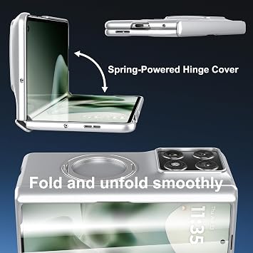Motorola Razr Fold 2026用磁気ケース、Mag-Safe、ヒンジ保護、360°回転フィンガーリングホルダー、スクリーンプロテクター内蔵PC素材Moto Razr Fold 2026用