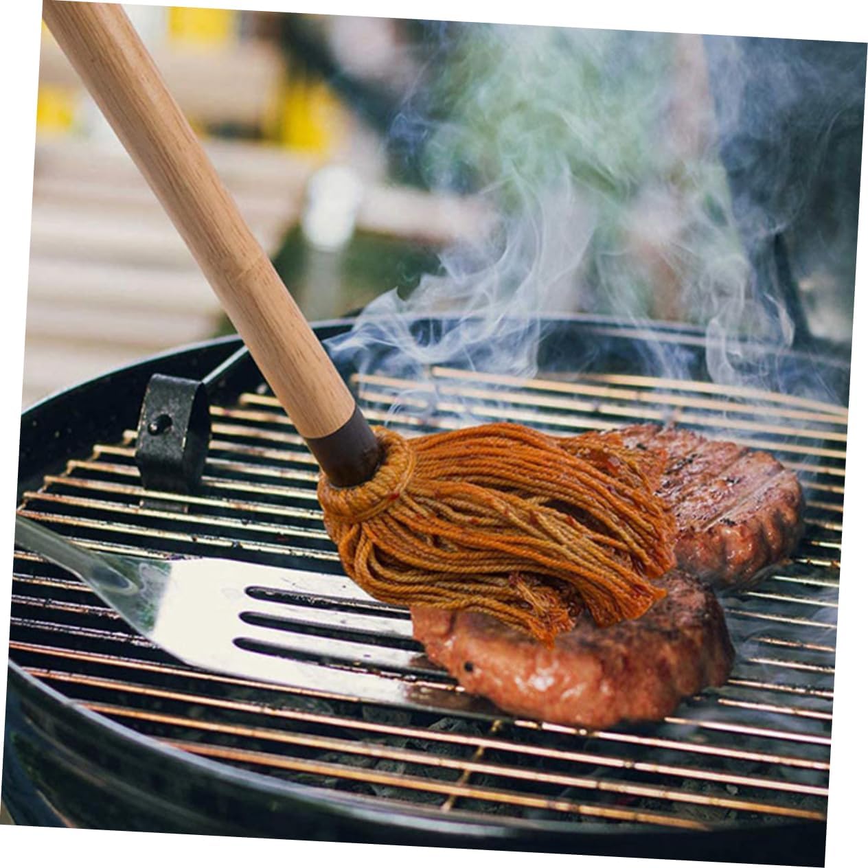 Outanaya 1Set Grill Basting Brushes for Sauces Oils Marinades Durable Cotton Dishwasher Safe Easy Storage for Grilling Roasting