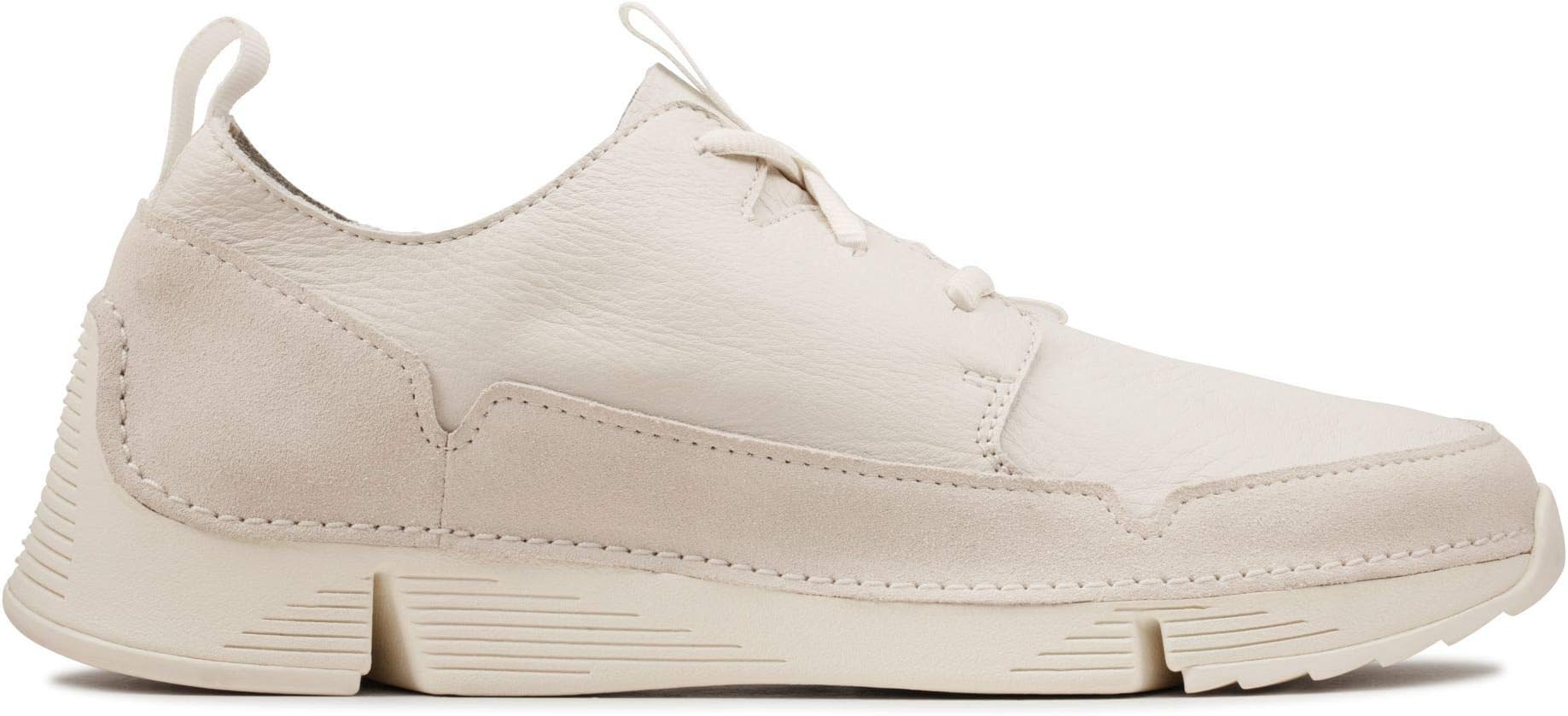 Clarks Tri Solar Leather Shoes in White Standard Fit Size 10