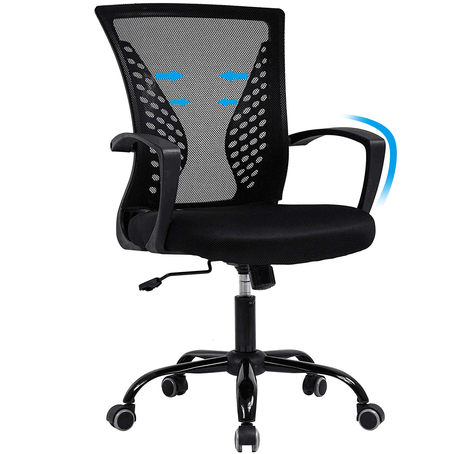 Ergonomic Office Chair Clearance Mid Back Mesh Chair with Lumbar Support and Armrest Adjustable Computer Chair Study Chair
