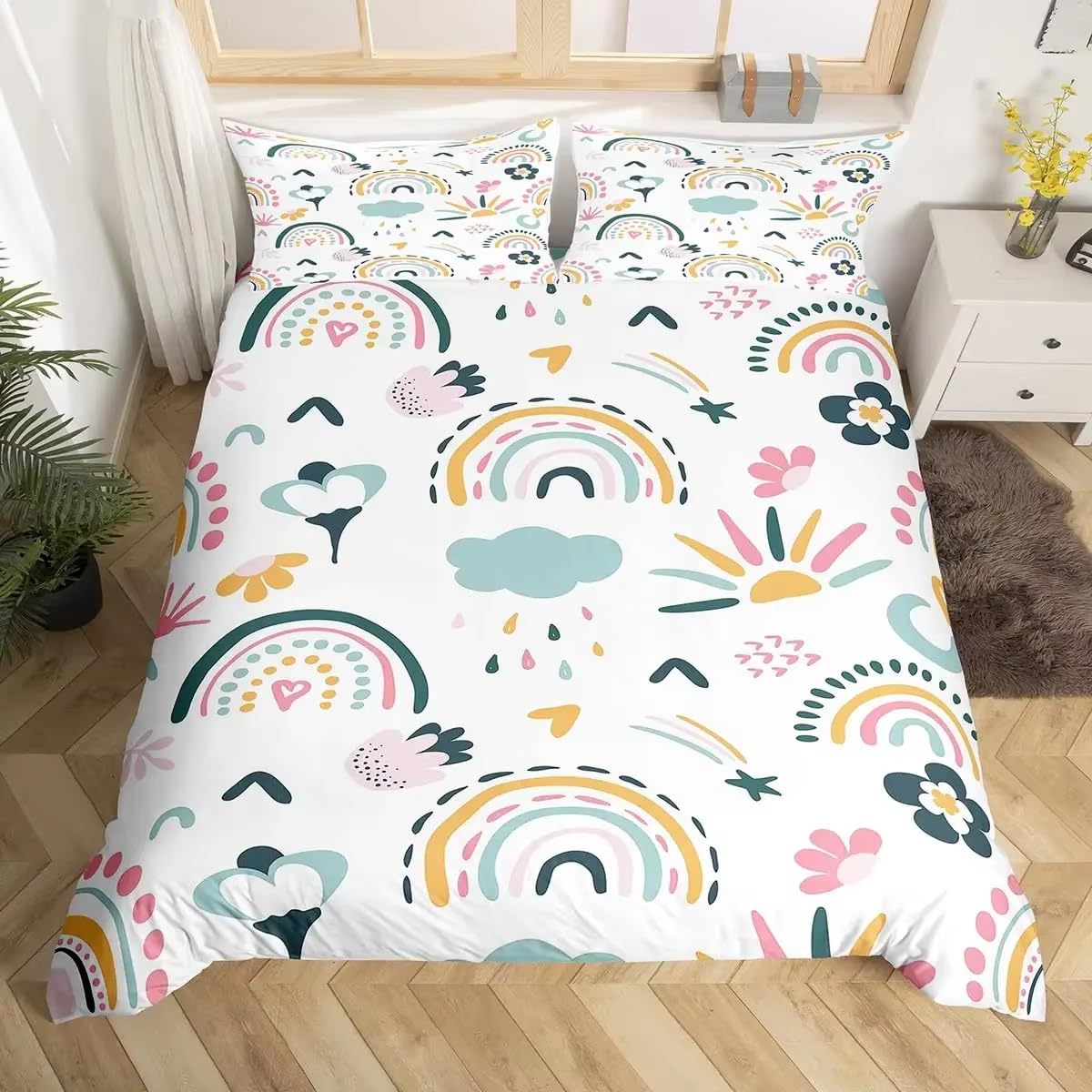 Housse de couette motif cœur pour illuminer une chambre d'enfant ou adulte