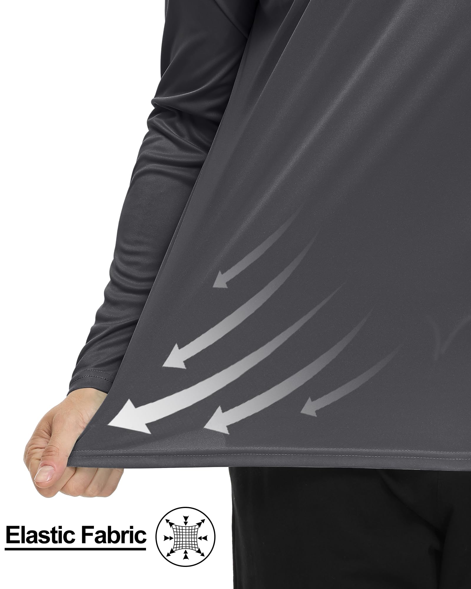 Tyhengta T-shirt anti-UV à manches longues pour homme, pour l'été, la plage, la protection solaire, séchage rapide