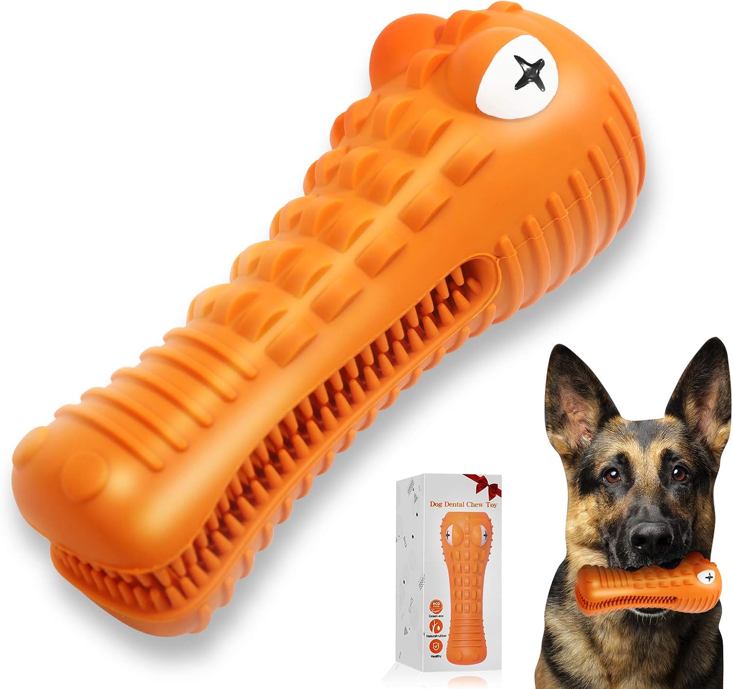 KDRose Dog Chew Toys Dog Toys for Aggressive Chewers Large Medium Breed Squeaky Tough Dental Chews Teething Cleaning Dog Toothbrush…