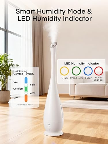 Miniatura 4 de FOHERE Humidificadores para dormitorio, habitación grande, 5 L, humidificador silencioso de niebla fría de 48 horas de larga duración para plantas