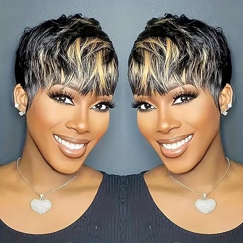VRZ Pixie Cut Wig Human Hair Short Pixie Cut Wigs