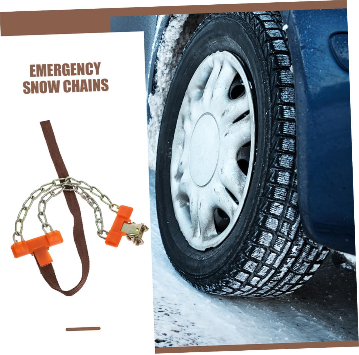 Anti-skid Winter Tire Chains for Car Tires Fit Small Cars Suvs Iron Emergency Snow Chains with Easy Installation for Icy Snowy Roads