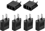 MECCANIXITY 10 PCS European to US Plug Adapter, EU to US/CA/AU/JP Power Outlet Adapters Plug Travel Charger Converter, Black