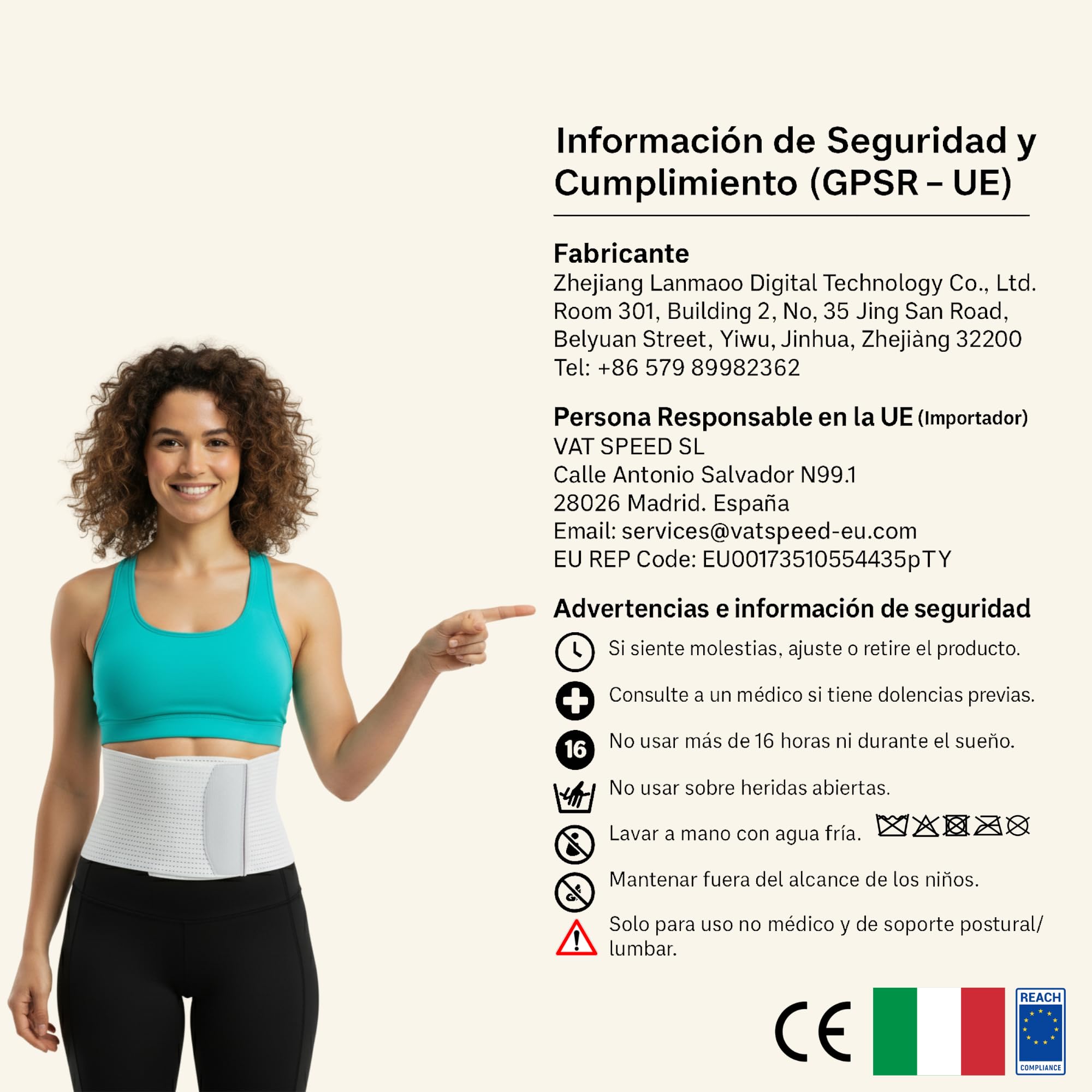 Genérico Ceinture lombaire pour homme et femme - Ceinture lombaire réglable et respirante pour le dos et la posture - Idéale pour le sport, le travail et l'utilisation quotidienne - Ne donne pas de