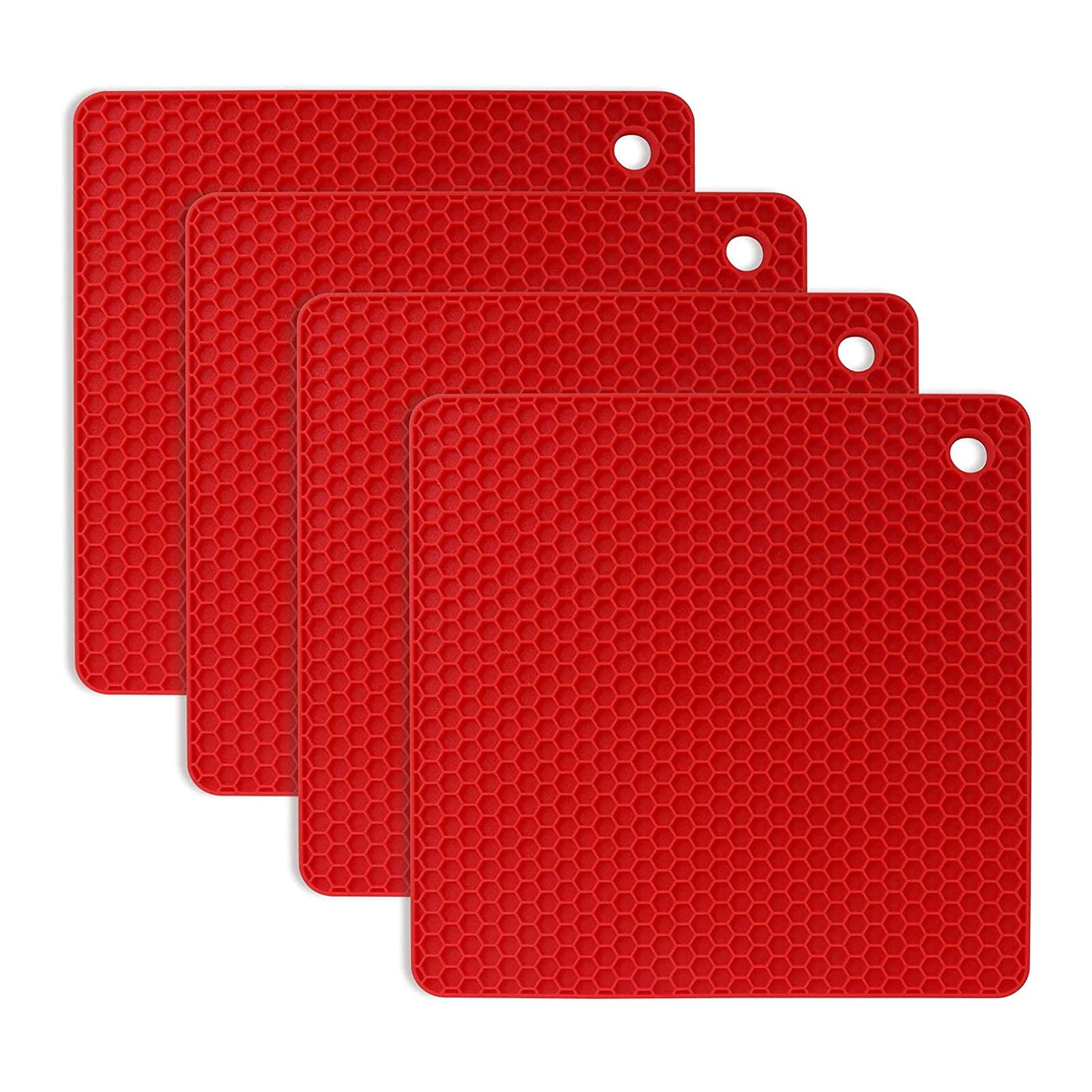 Lot de 4 Sets de Table, Anti-dérapant Anti-brûlure épaissir en Silicone Honeycomb Western Dining Pad pour la décoration de Mariage et Les Tapis de Table de fête de Noël