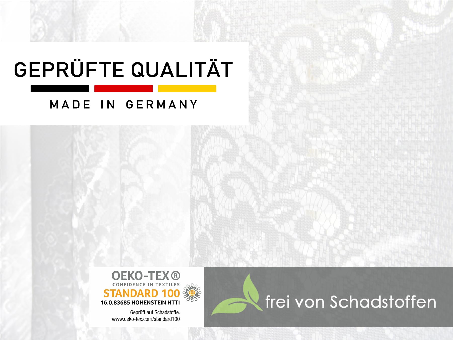 Stella Lang Jacquard Gardine - 500x280 Cm, Weiß, Mit Kräuselband, Transparent