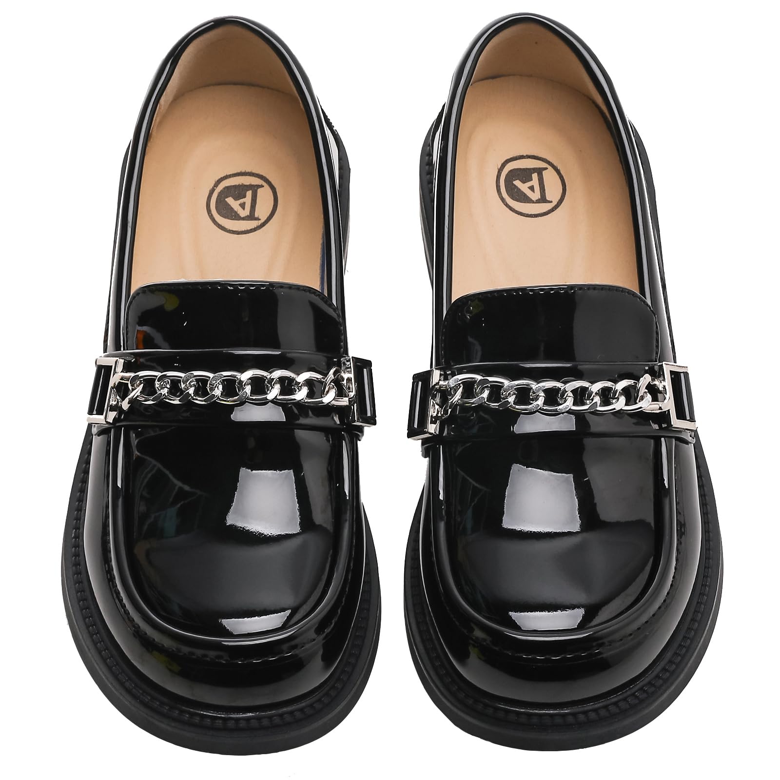 WUIWUIYU Boys Girls Casual Slip-on Loafers Round-Toe Church Leather School Uniform Dress Shoes (Toddler/Little Kid/Big Kid)