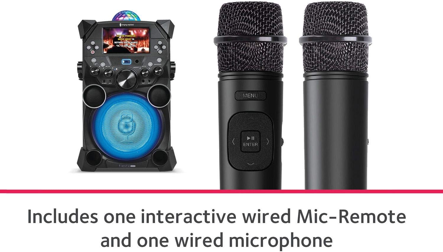 Image showing the two included microphones: one wired Mic-Remote and one standard wired microphone.