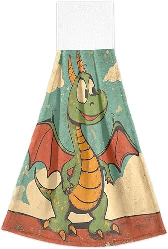 Miniatura 2 de Paños de lavado toallas de mano para baño, dibujos animados, diseño de dragón verde, lindo diseño de dibujos animados, monos de cocotree, decoración