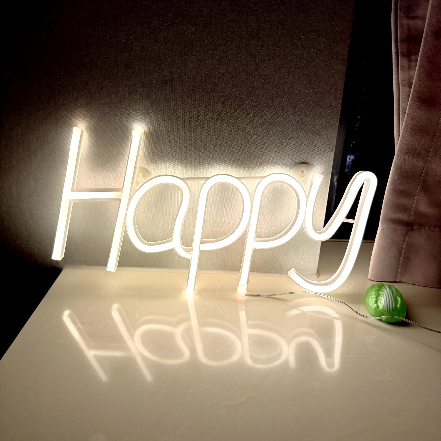 Happy LED Neon Sign for Wall Decor USB Adjustable Brightness Living Room Bars Pub Club Gatherings Art Wall Decor