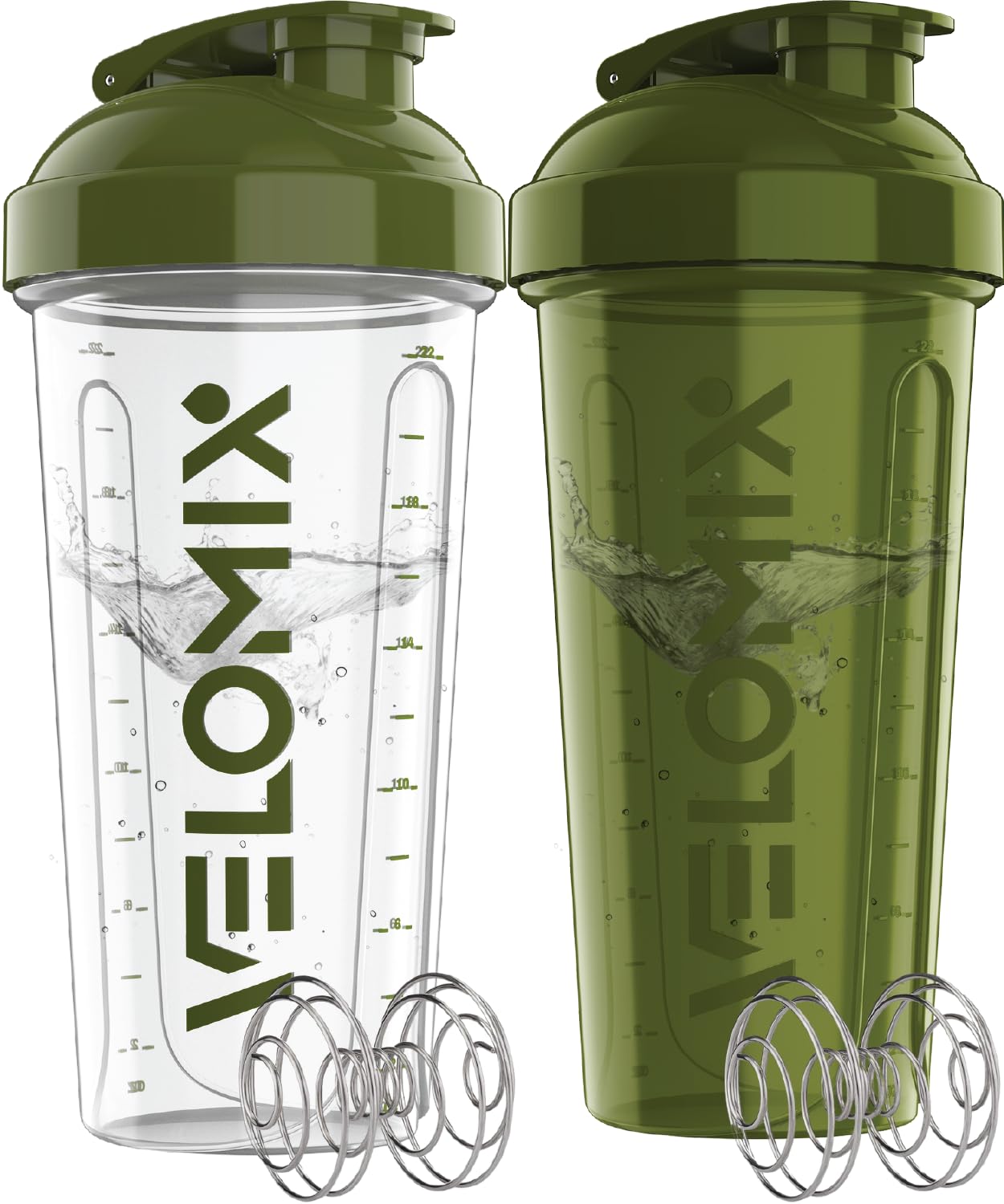 VELOMIX 2 Pack 28oz Protein Shaker Bottle for Protein Mixes, Black/Transpar — Amazon image 24