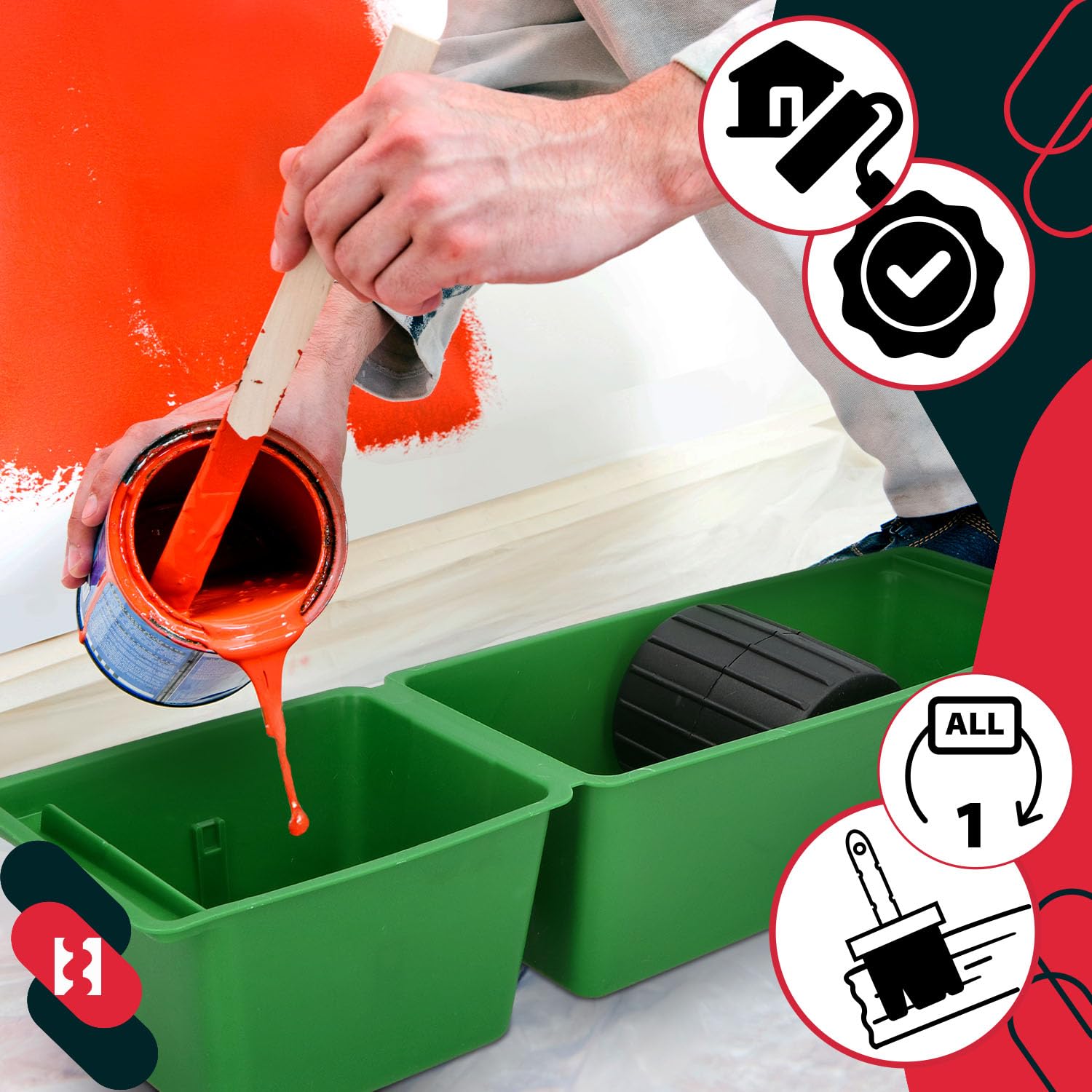 KOTARBAU® USA-Paint - Set di strumenti di pittura - Spazzole in plastica per dipingere