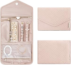 BAGSMART Travel Jewelry Organizer Roll Foldable Jewelry Case