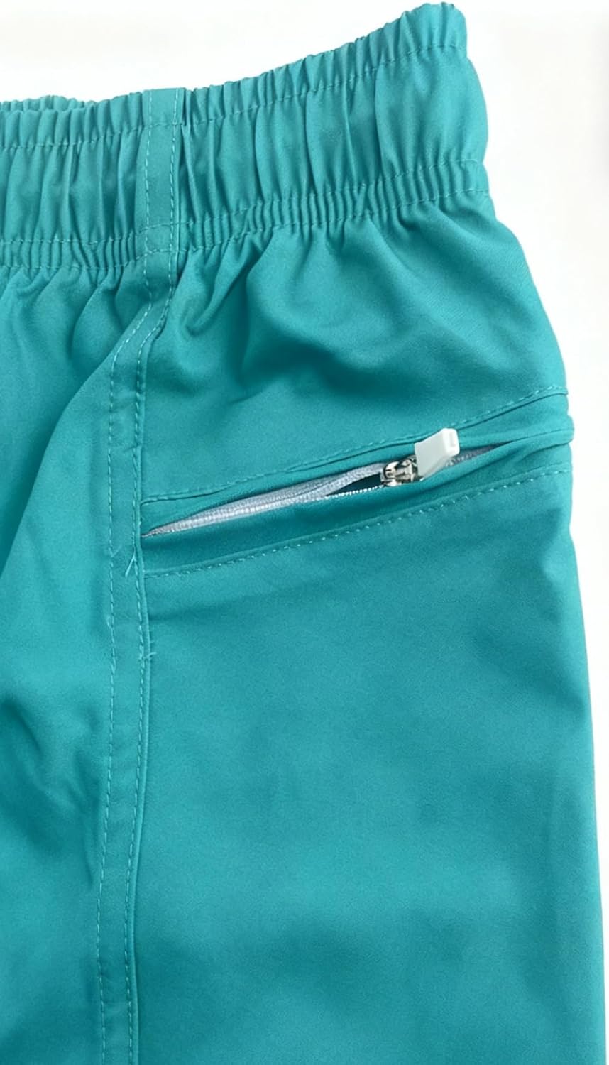 Men's Fashion 7 inch Quick Dry Swim Trunks Zipper Pockets Bathing Suit Beach Shorts Boardshorts Without mesh Liner