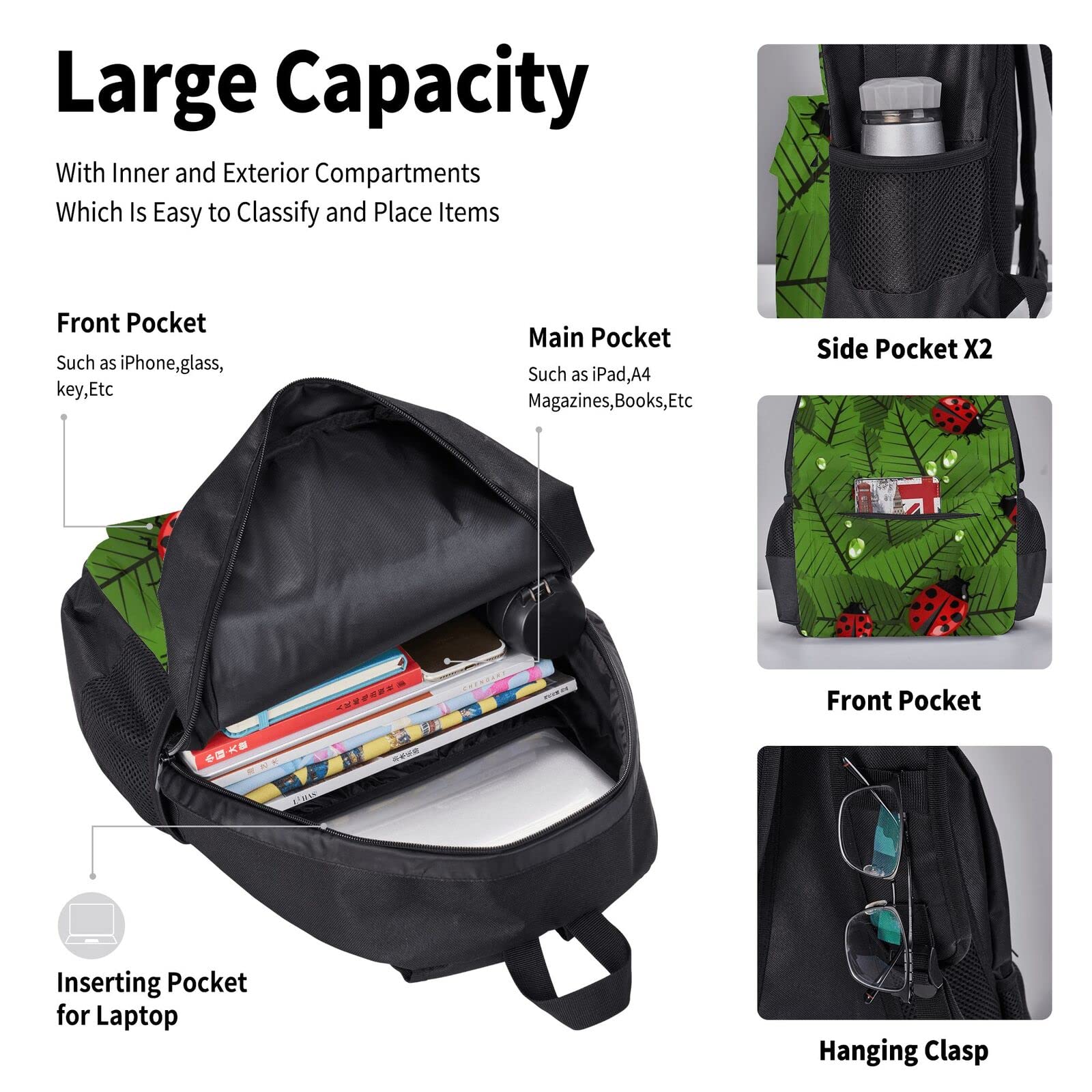 Petoskey Stone Schulbücher-Set mit Lunchtasche, Federmäppchen, Reise, Laptop, Rucksack, Schultasche, 3-teiliges Set