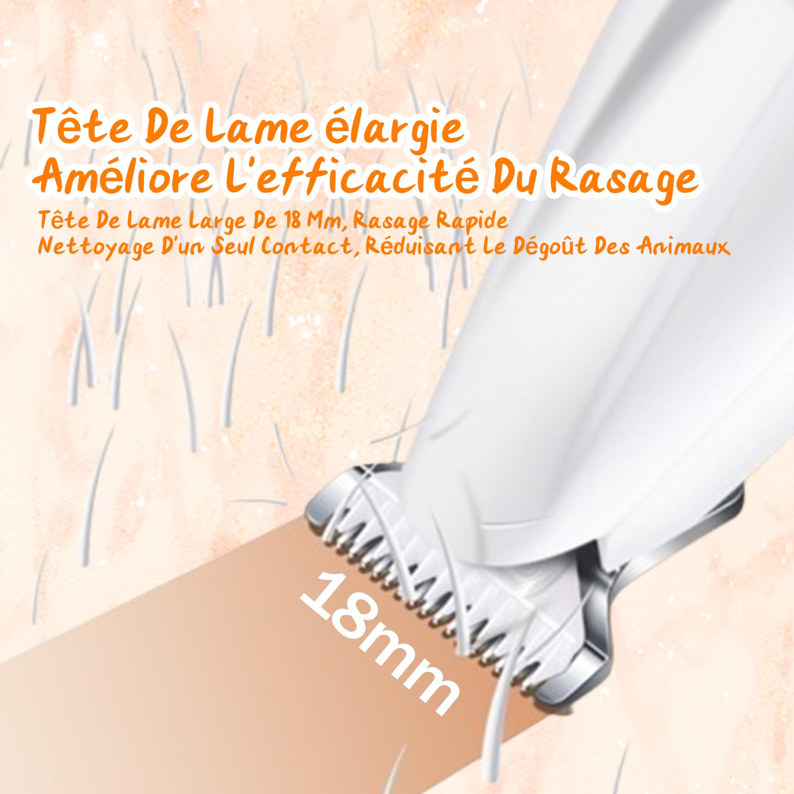 Tondeuse De Toilettage GrosMatou Douceur & Sécurité, Tondeuse Gros Matou Silencieuse, Tondeuse Pattes Chien Chat, Coupe Poils Animaux Avec Lumière LED, Rechargeable USB, étanche (1PCS)